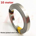 Spot Welding Roll 10mm Nickel Strip 0.25x10mm - 99.96% Pure Nickel (10m/roll) رول شريط نيكل نقي عرض 10مم للحام الكهربي للبطاريات الليثيوم - بكرة 10متر
