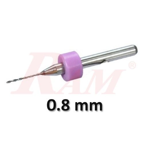 [BITS.PCB.0.8X3.175MM] Carbide PCB 0.8 mm Micro Drilling End Mill Bit بونطة ثقب بورد كاربيد - قوة تحمل عالي