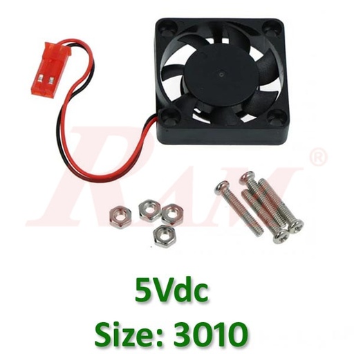 [RPI.FAN.3010] Cooling Fan 5Vdc 3010 For Raspberry Pi - Size 30x30x7mm
