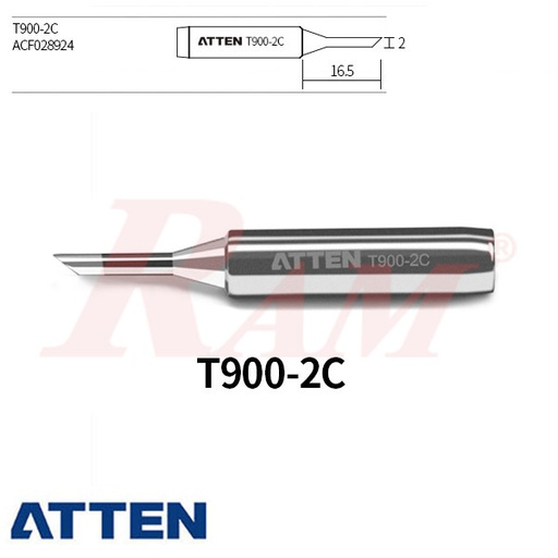 [TIP.HOT.ATTEN.T900.2C] ATTEN® TIP T900-2C Lead-Free Soldering Iron Tip سن مشطوف مستدير