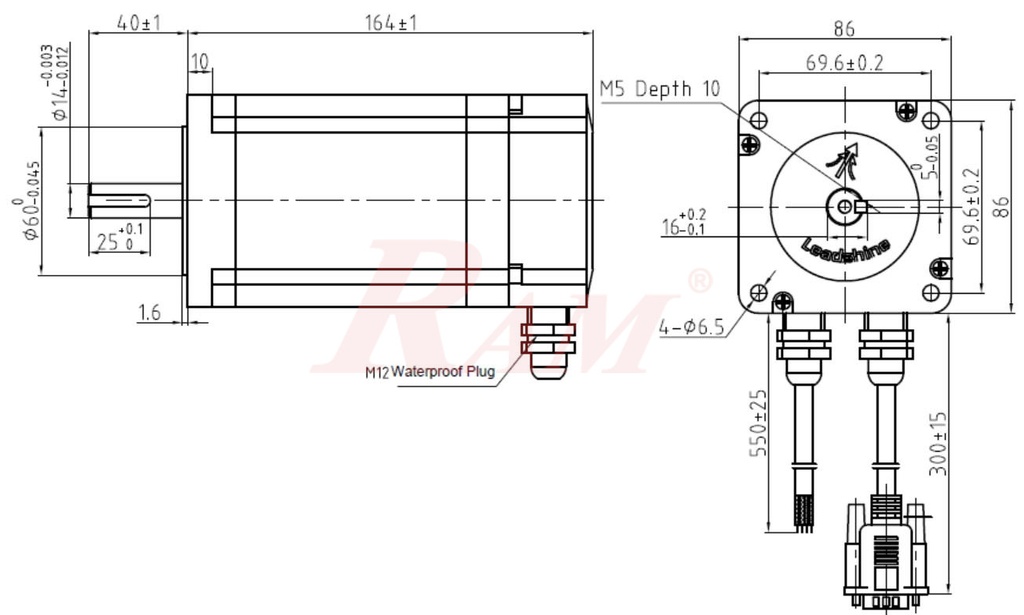 CS-M234120WP NEMA34 High Speed Closed Loop Stepper Motor - Waterproof