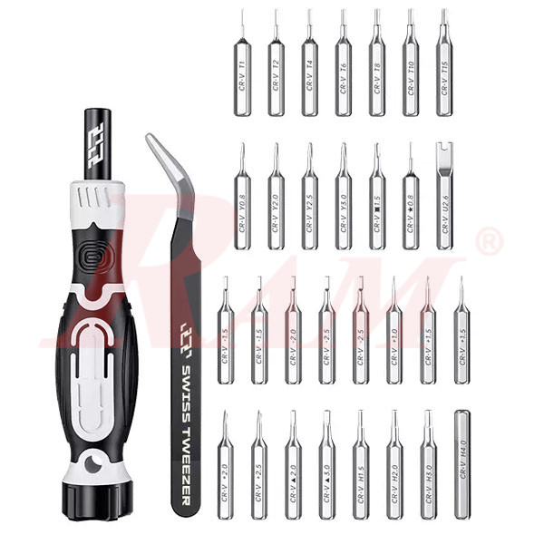 JM-8189B - 32 in 1 Precision Screwdriver Set With Tweezers