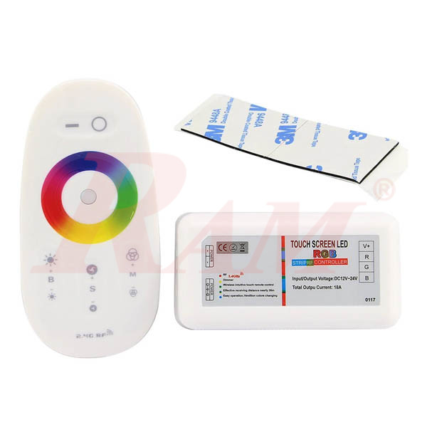 Touch Screen LED RGB Controller 2.4G 12-24Vdc / 6A