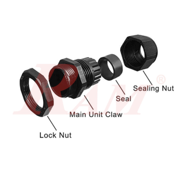 PG7 White Plastic Cable Gland (3~6.5mm) Connector Waterproof