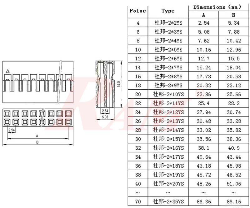PH25 - 2x4pin 2.54mm 8 Pin Plastic Dupont Jumper Wire Cable Housing Female