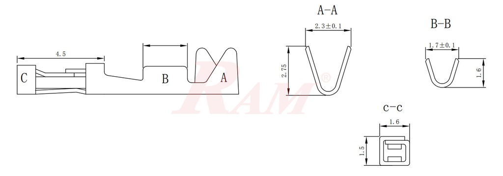 Wire Terminal Female 2.54mm (100 Pieces Pack)