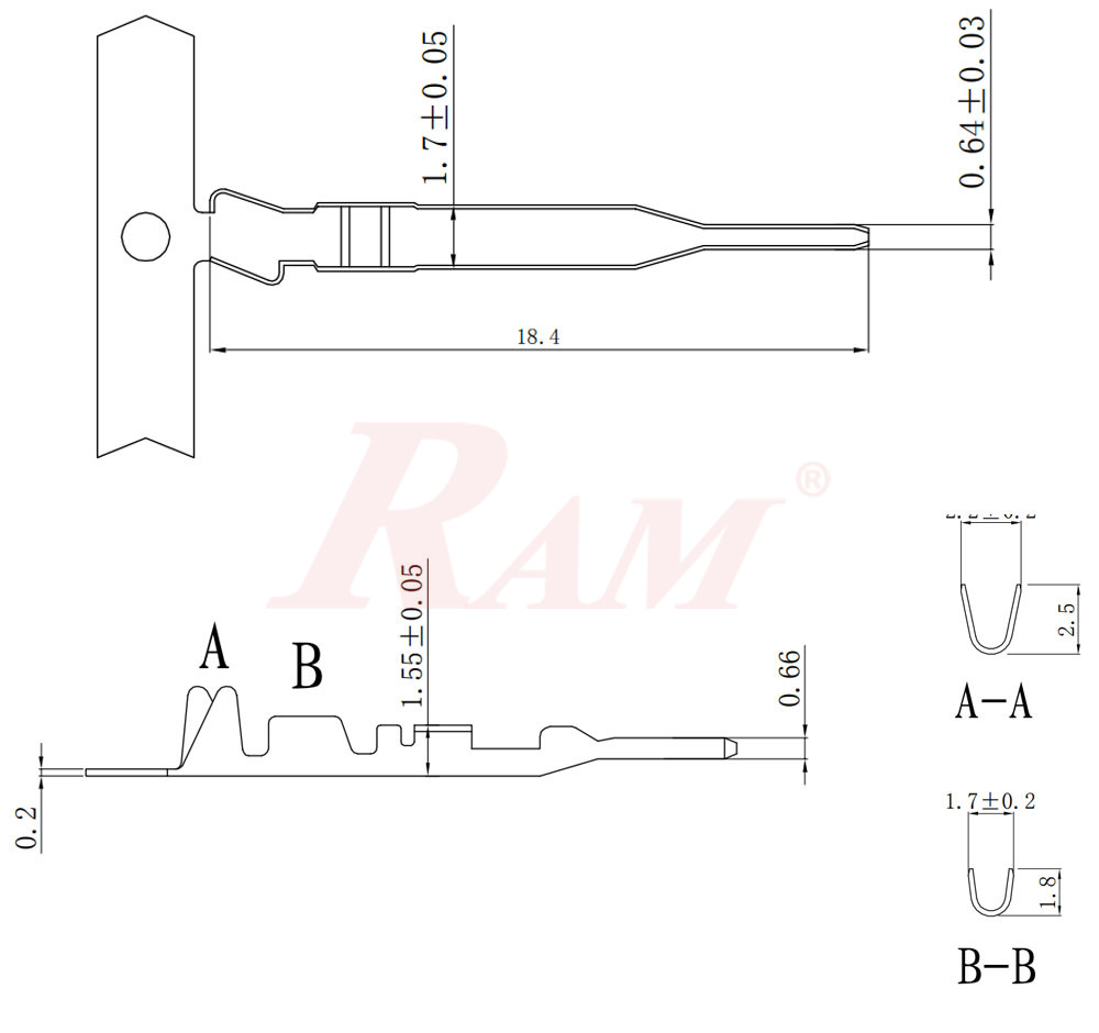 Wire Terminal Male 2.54mm (100 Pieces Pack)