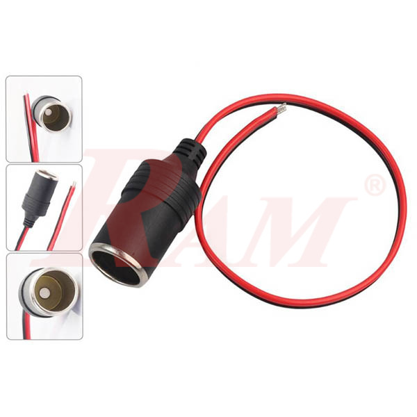 Car Cigarette Lighter Female Plug Cable Connection - With Free Ends
