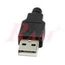 USB2.0 Type-A Male Plug 4-pin Connector Jack With Plastic Cover (SKU#USB8)