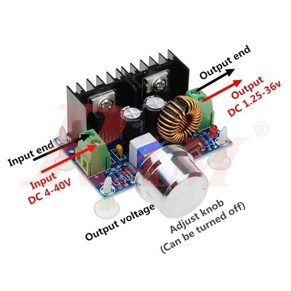 DC-DC Step Down Converter Variable 8A XL4016 (4V~40Vdc to 1.25V~36Vdc) SKU#DC105