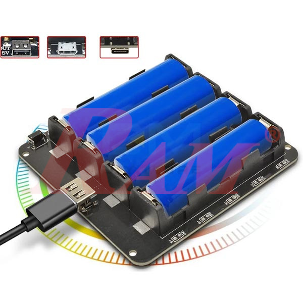Lithium Battery Shield 4x18650 Mobile Power Expansion Board Module 5V/3A & 3V/1A