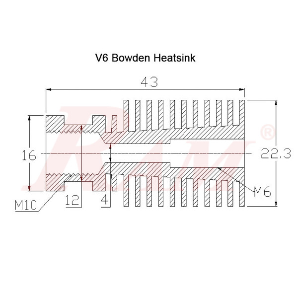 3D Printer Extruder J-head V6 HotEnd Full Kit 1.75mm /0.4mm Nozzles For RepRap (SKU#3D1009)
