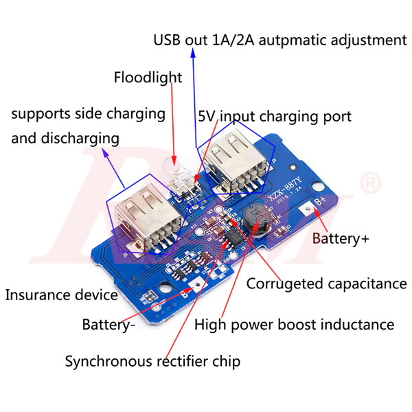 Power Bank Module With Dual Micro USB 3.7V to 5V 2A Booster With 18650 Lithium Battery Charger (SKU#M477)