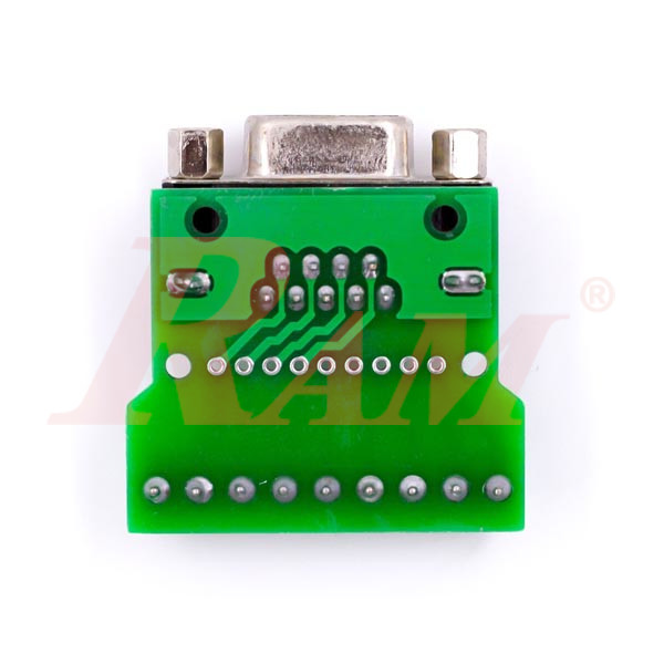 DB9 Female on PCB to Screw Terminal Blocks (SKU#DB40)
