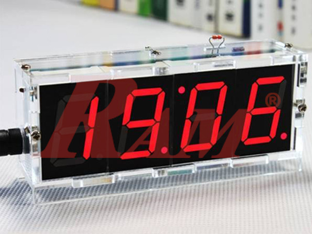 DIY 4 Digit LED E-Clock - Temperature Light Control Version