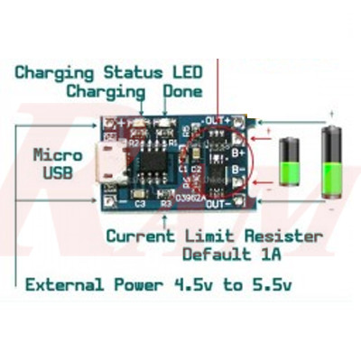 USB Type-C TP4056 Lithium Battery Charger Module 1A With Battery Protection