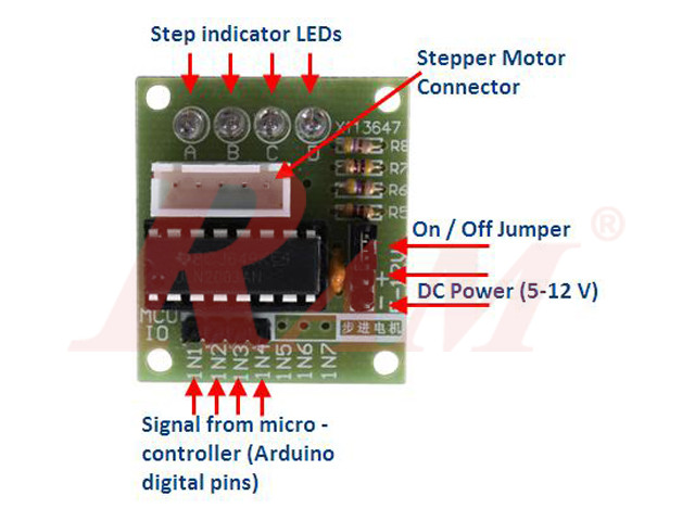 5V Small Stepper Motor Driver - ULN2003 Driver Board (SKU#M36)