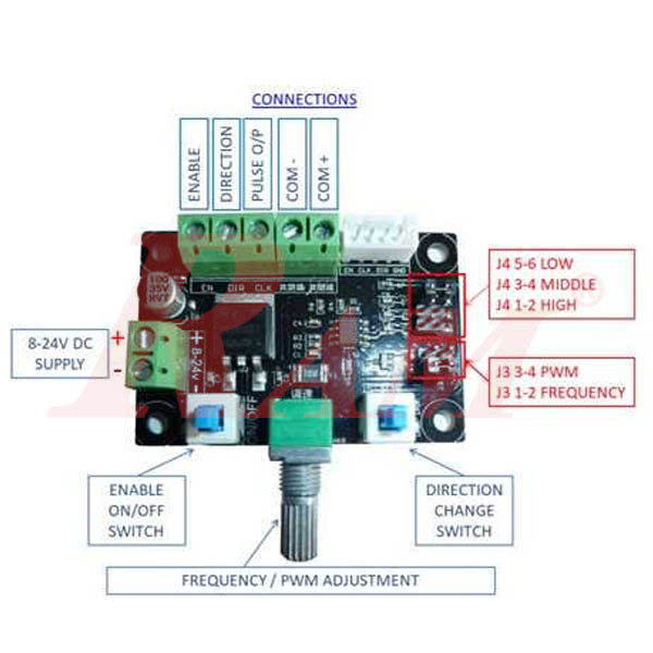 Stepper Motor Pulse Generator Board - With Manual Speed Control