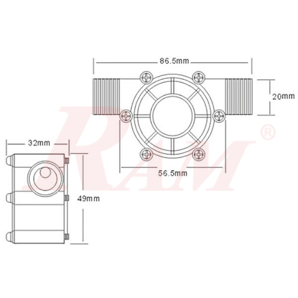 Water Turbine Generator 12Vdc - 10W Mini Hydro Generator