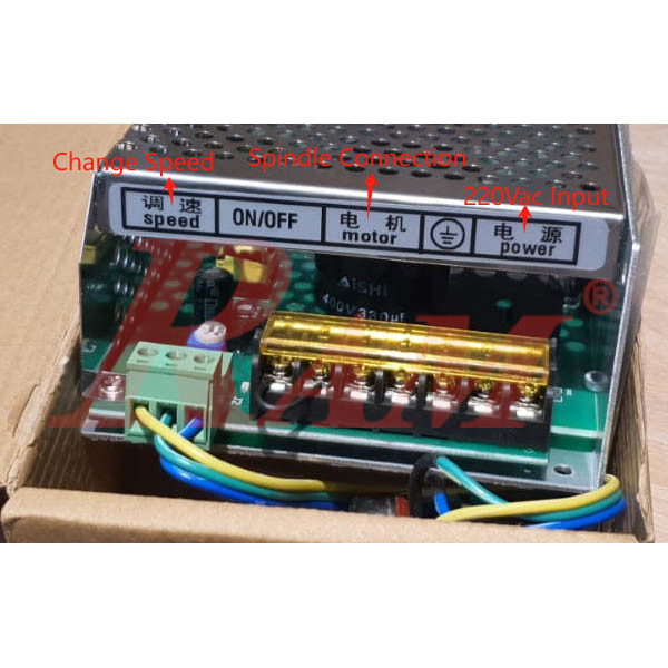 DC Spindle Air Cooling 500W ER11 + 52mm Clamps + Power Supply