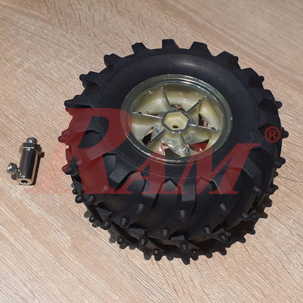 Robot Tires 120x60mm + Metal Coupler - Off Road (1 Wheel) RS003CS