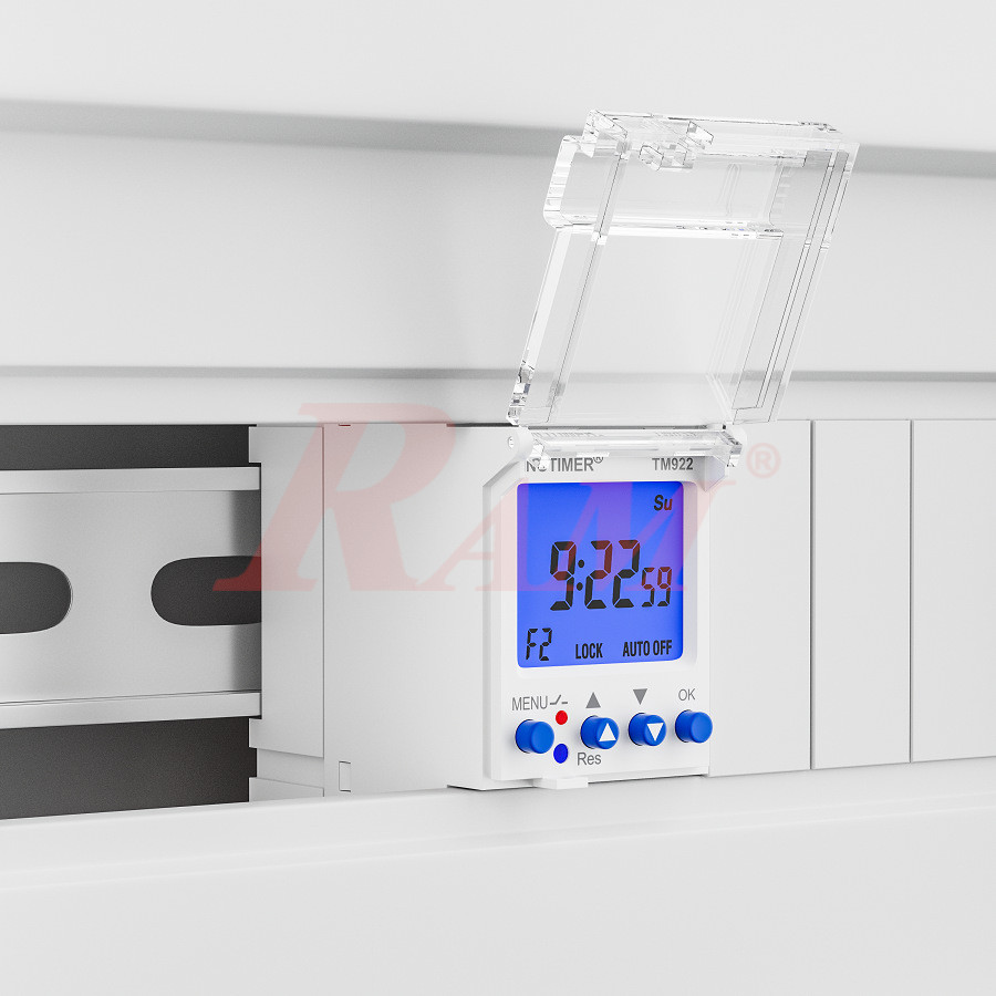 TM922/220Vac Dain Rail Mount 2 Individual Channels Multi-Function Digital Timer