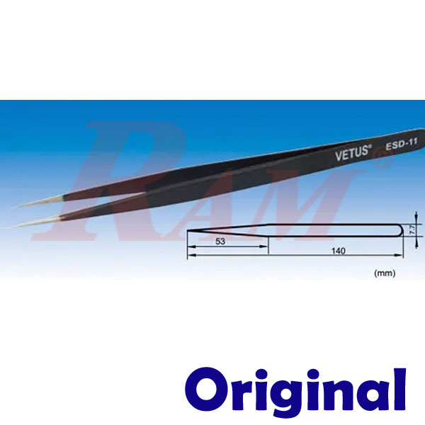VETUS® Tweezer Straight ESD-11 (SKU#DY030301)
