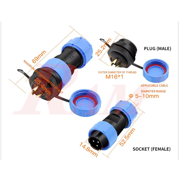 KF17-7pin IP68 Waterproof Dustproof Connector
