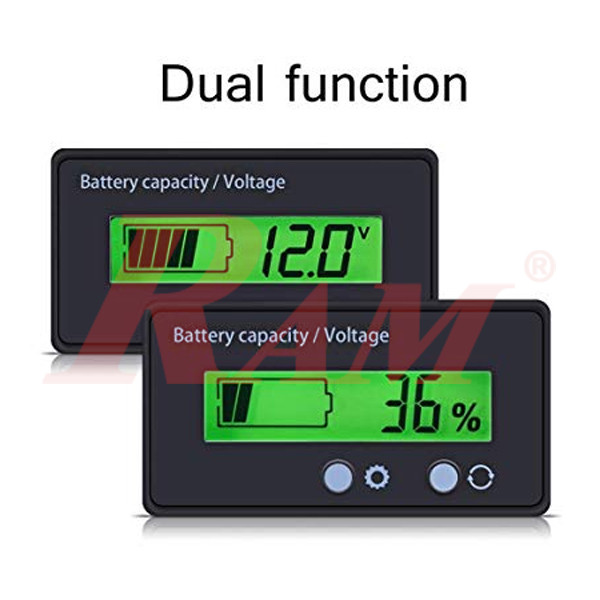 Battery Capacity Indicator / Tester LCD Panel