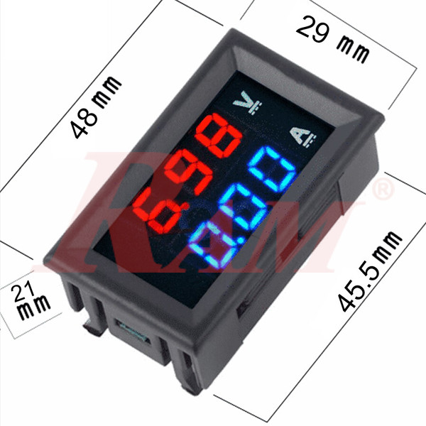 Dual Reading Digital Panel Meter DC 100V/10A - D27B