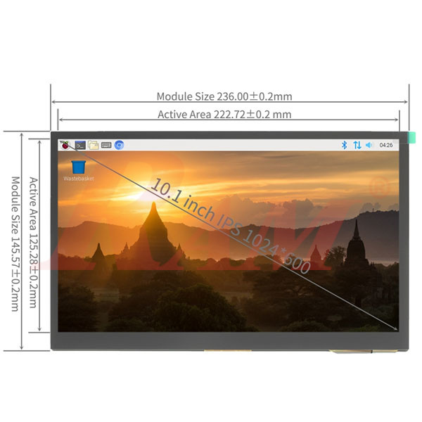 LCD HDMI 10 inch 1024x600 Touch Screen With Audio Speakers