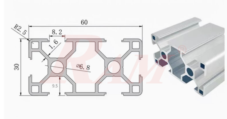 3060 Aluminum Profile 30x60x3000mm - Model SY3060