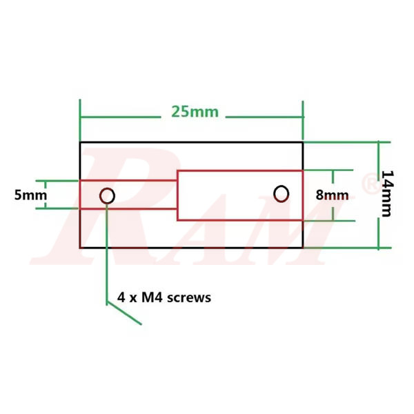 Aluminum Blue Small Coupling Size L25xD14mm - Inner Diameters 5x8mm