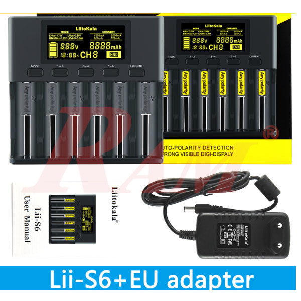 LiitoKala® Lii-S6 Battery Charger Li-ion Battery
