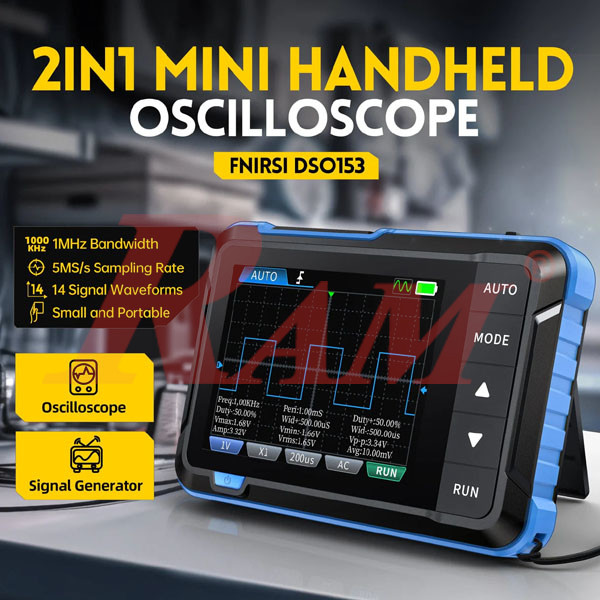 FNIRSI® DSO-153 2-IN-1 Mini 1MHz 5MS/s Digital Oscilloscope + DDS Waveform Generator