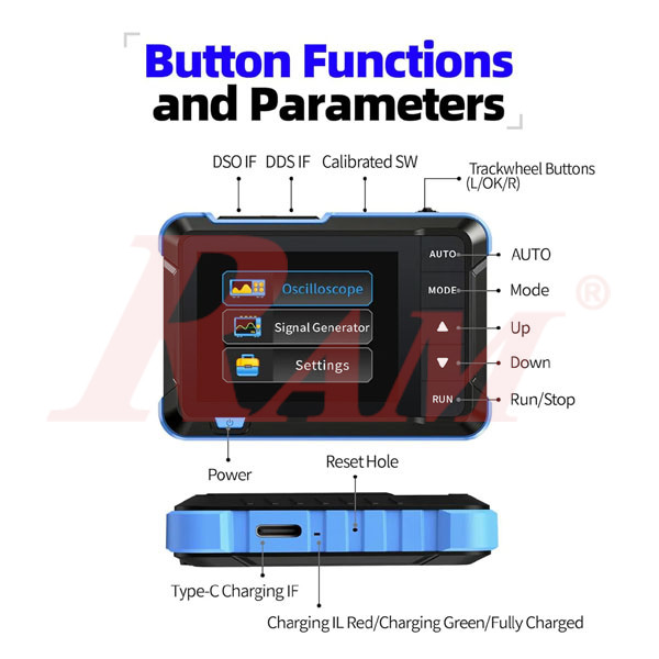FNIRSI® DSO-153 2-IN-1 Mini 1MHz 5MS/s Digital Oscilloscope + DDS Waveform Generator