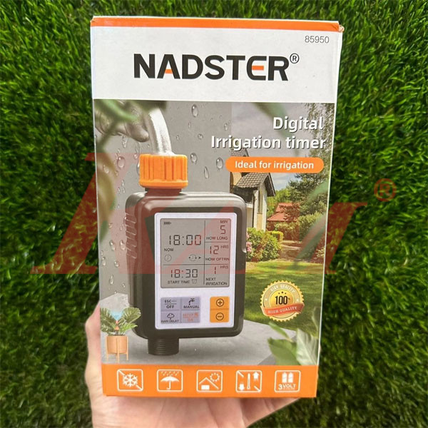 NADSTER® 85950 Digital Irrigation Programmable Garden Watering Timer With Large Screen