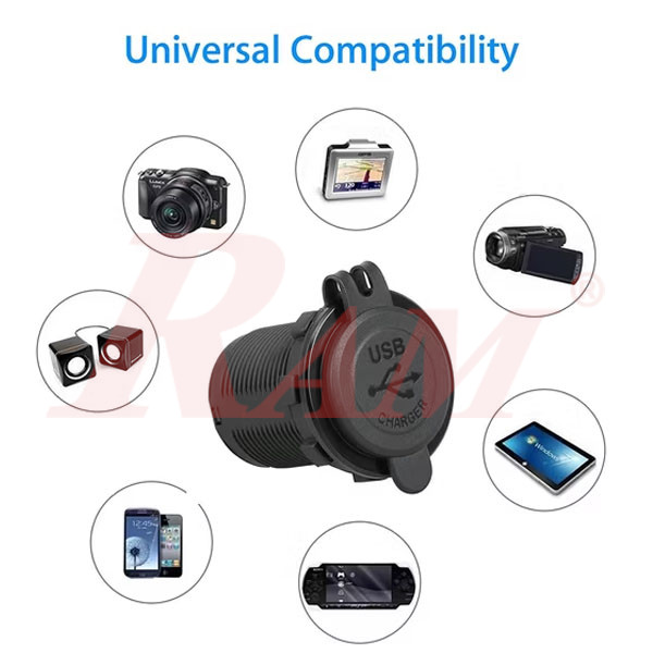 Waterproof Dual USB Charger Socket Outlet 5V 4.2A - With LED (SKU#NC338)