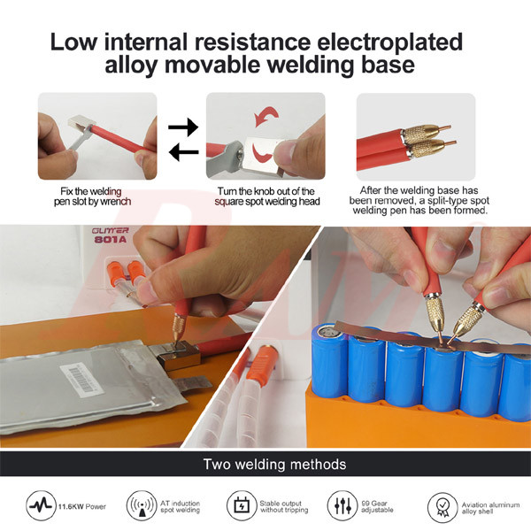 SUNKKO® GLITTER 801A Battery Spot Welder Capacitor Energy Storage Pulse Welding Machine