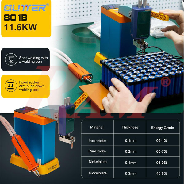 SUNKKO® GLITTER 801B Battery Spot Welder Capacitor Energy Storage Pulse Welding Machine