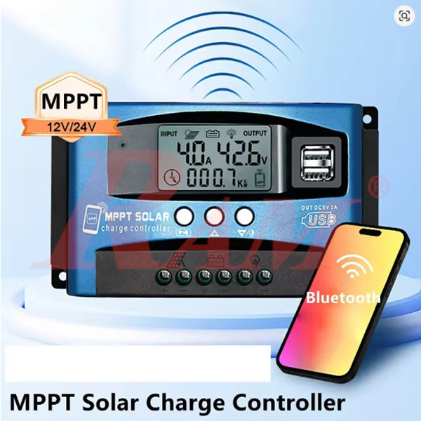 MPPT 60A Solar Charge Controller 12V/24V- With Bluetooth Mobile APP