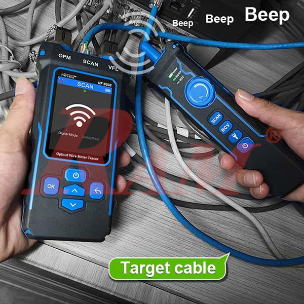 NOYAFA® NF-8508 9-in-1 Multifunction Network Cable Tester with Wire Mapping, Tracing, OPM, VFL for Fiber Optic & Ethernet Network