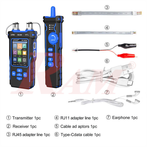 NOYAFA® NF-8508 9-in-1 Multifunction Network Cable Tester with Wire Mapping, Tracing, OPM, VFL for Fiber Optic & Ethernet Network
