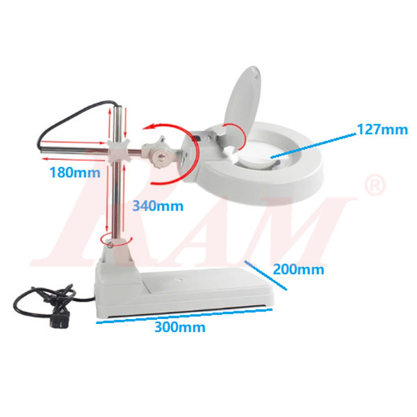 LT86B Glass 10X Big Magnifier Stand With LED Light