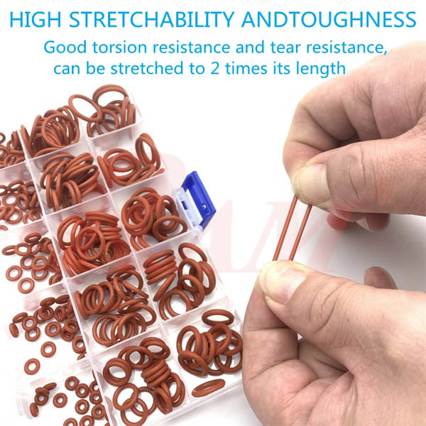 Box of Red O-Ring VMQ Rubber Sealed Ring Heat Resistant Silicon 200°C 225pcs/set (SKU#VMQ225)