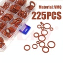Box of Red O-Ring VMQ Rubber Sealed Ring Heat Resistant Silicon 200°C 225pcs/set (SKU#VMQ225)