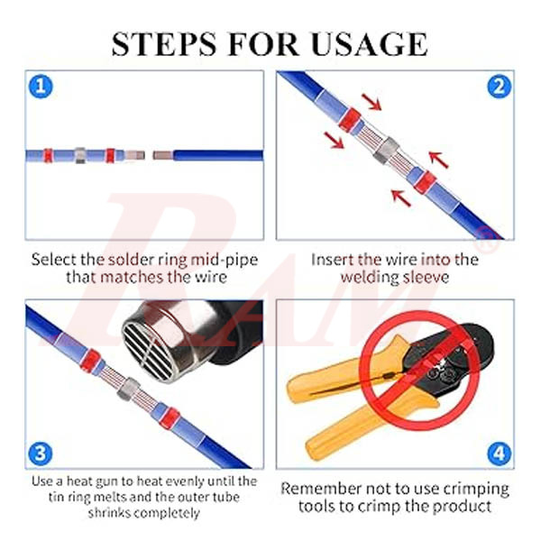 Box of 60pcs Waterproof Solder Seal Heat Shrink Wire Splice Connectors (SKU# SEAL60) 