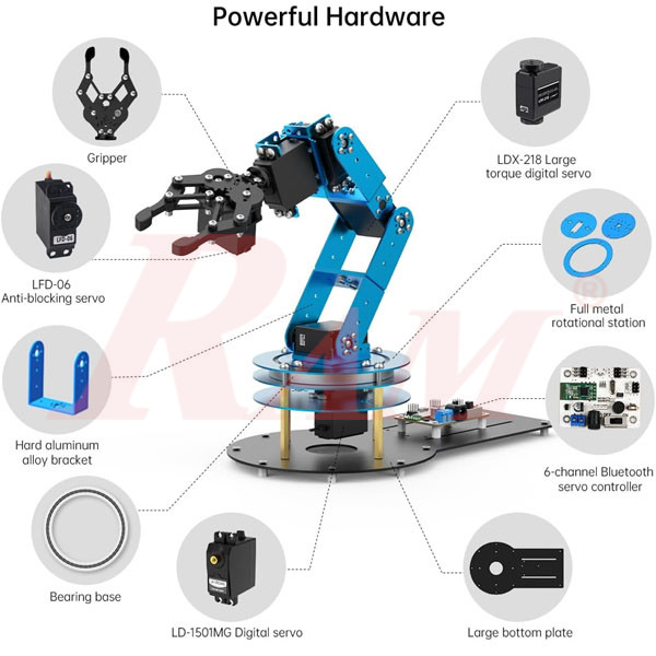 LeArm Professional Complete Robotic Arm 6DOF Degrees Of Freedom + Wireless Mechanical Glove for Robot Control