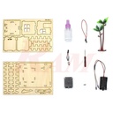 DIY Wood Coconut Tree House With Rain Drop Detector Sensor - Science Toy