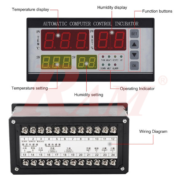 XM-18 220Vac Egg Incubator Programmable Controller Hygrostat Thermostat